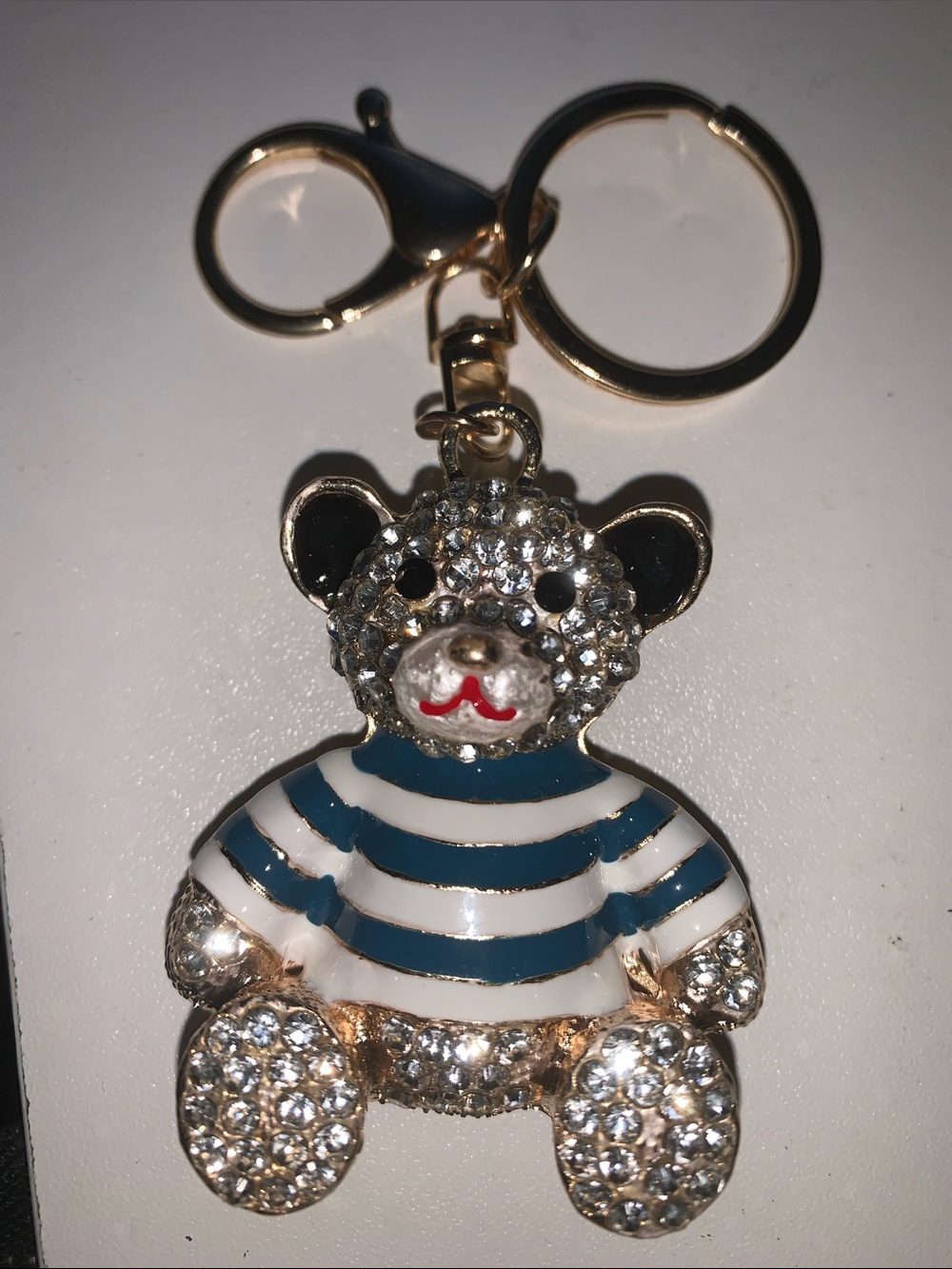 Crystal Teddy bear purse/bag charm keychain